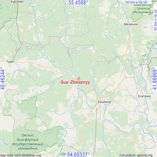 Gus’-Zheleznyy on map