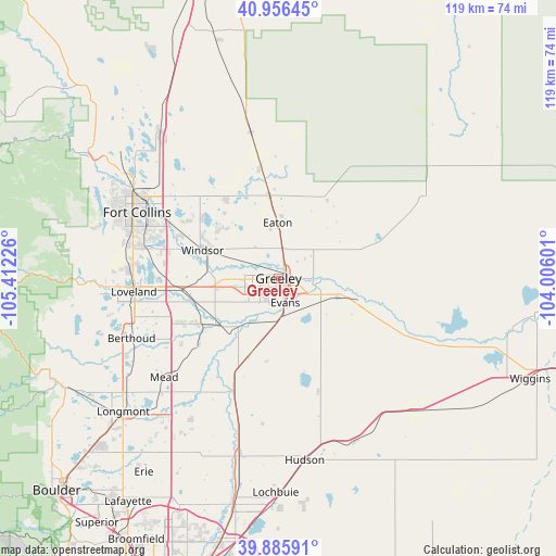 Greeley on map