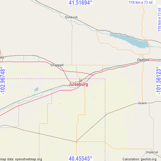 Julesburg on map