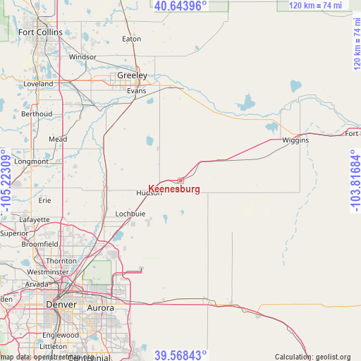 Keenesburg on map