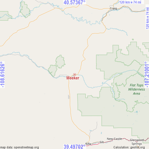 Meeker on map