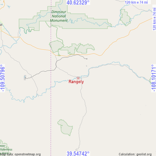 Rangely on map