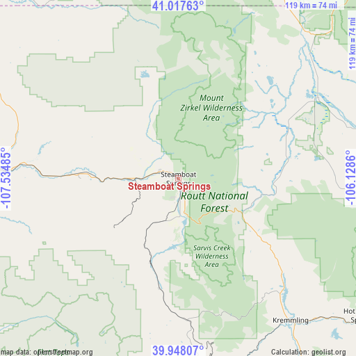 Steamboat Springs on map