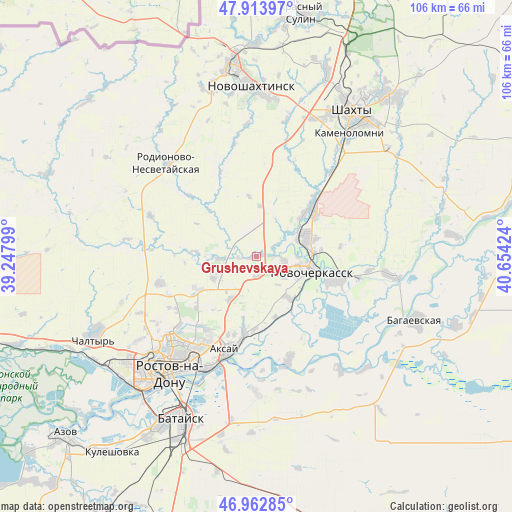 Grushevskaya on map