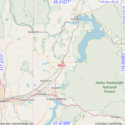 Athol on map