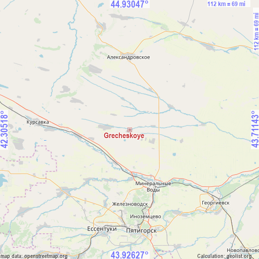 Grecheskoye on map