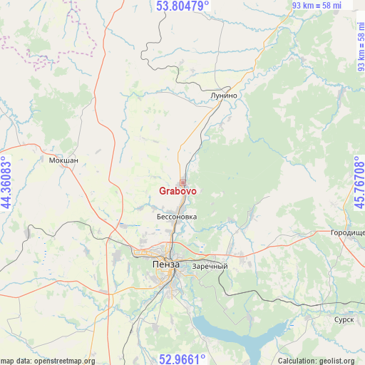Grabovo on map
