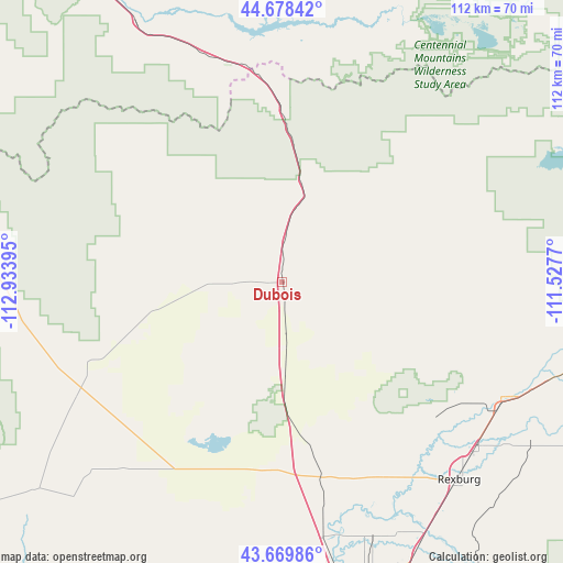 Dubois on map
