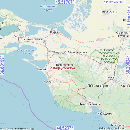 Gostagayevskaya on map