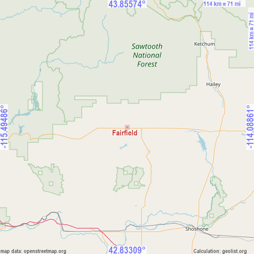 Fairfield on map