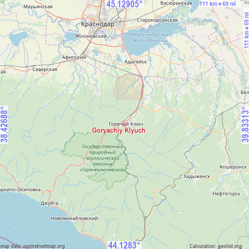 Goryachiy Klyuch on map
