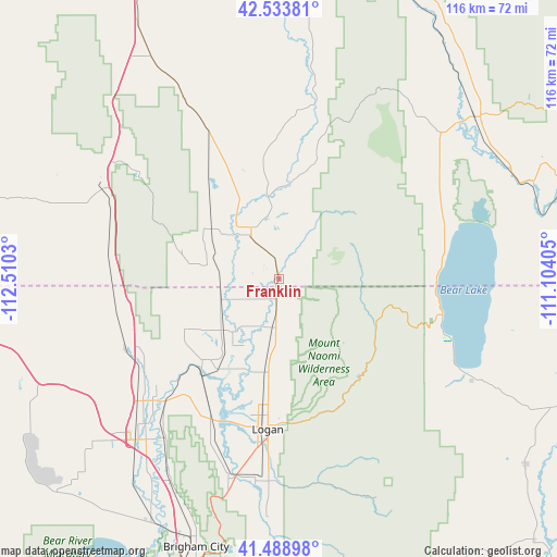 Franklin on map