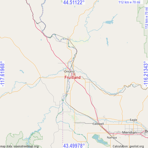 Fruitland on map