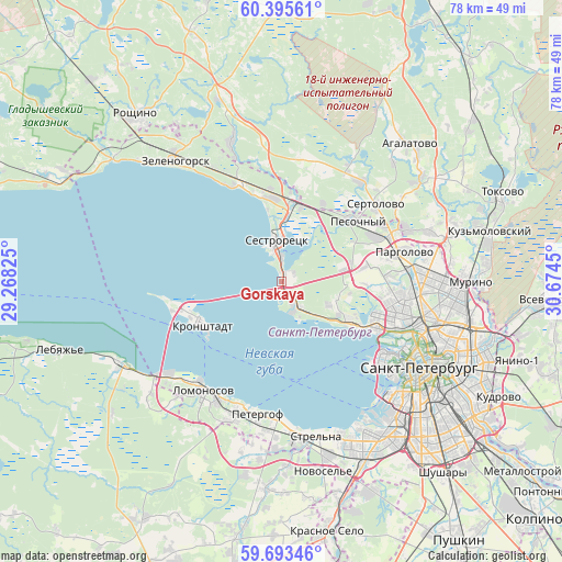Gorskaya on map