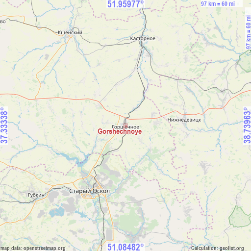 Gorshechnoye on map
