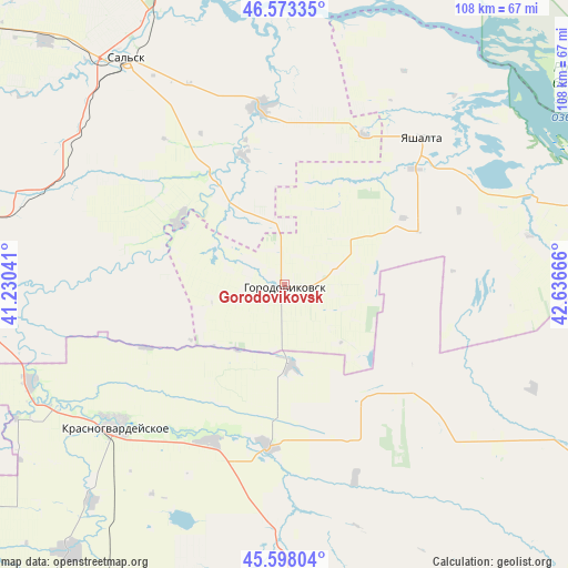 Gorodovikovsk on map