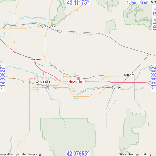 Hazelton on map