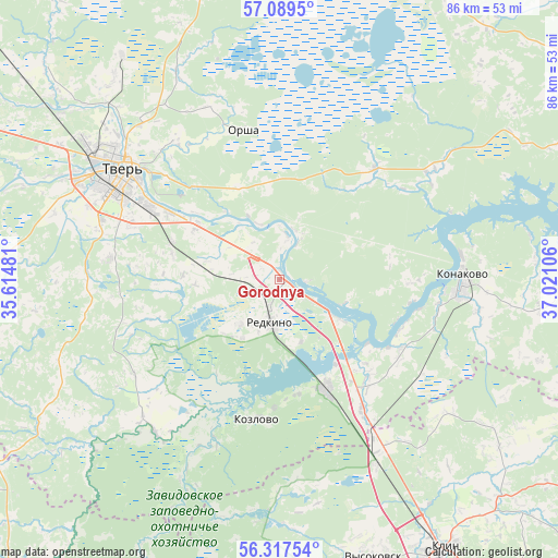 Gorodnya on map
