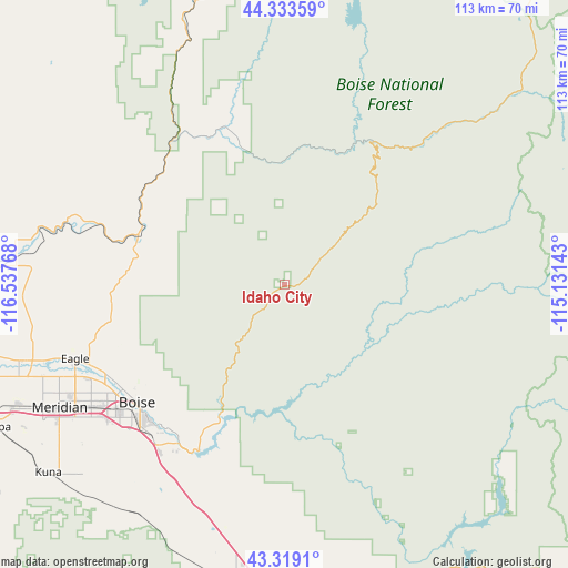 Idaho City on map