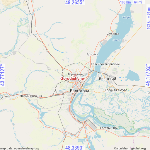 Gorodishche on map