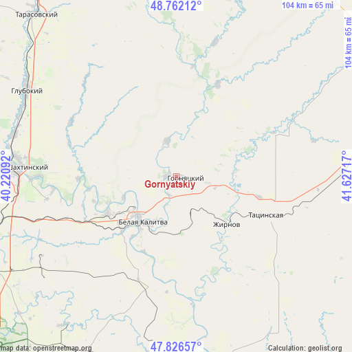 Gornyatskiy on map