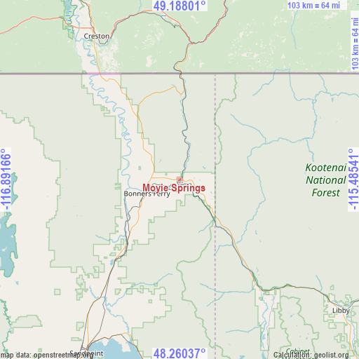 Moyie Springs on map