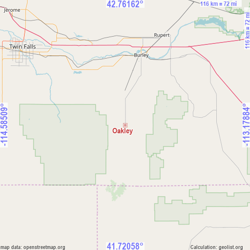 Oakley on map