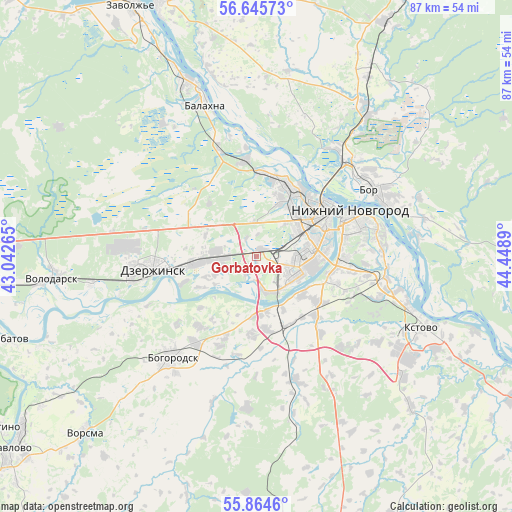 Gorbatovka on map