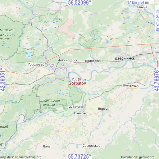 Gorbatov on map