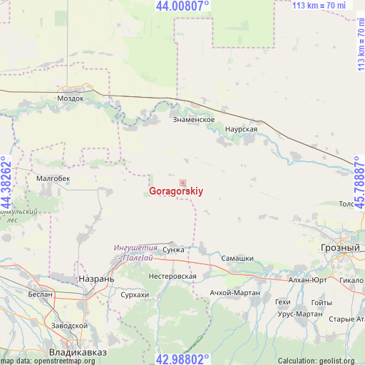 Goragorskiy on map