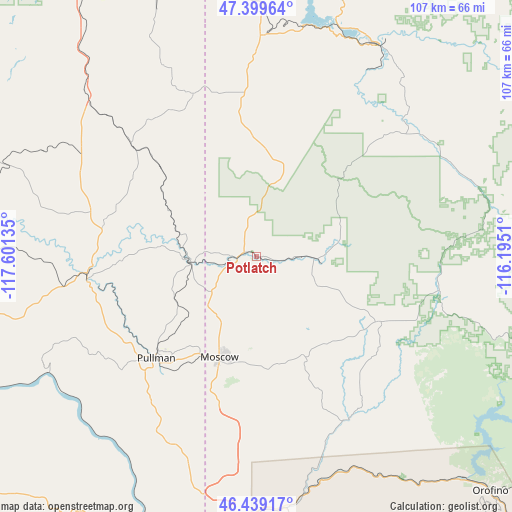 Potlatch on map