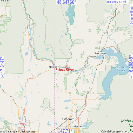 Priest River on map