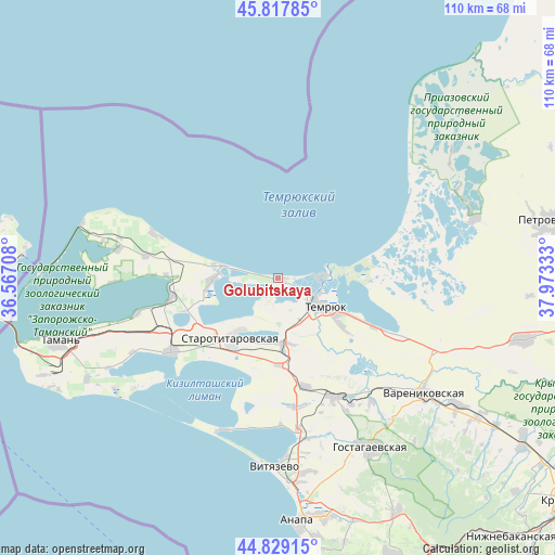 Golubitskaya on map