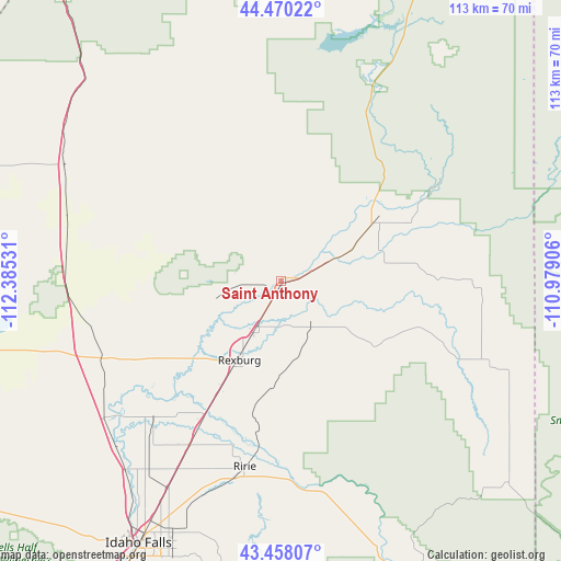 Saint Anthony on map