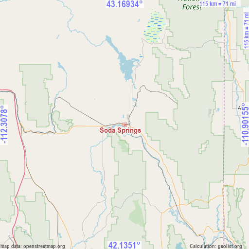 Soda Springs on map