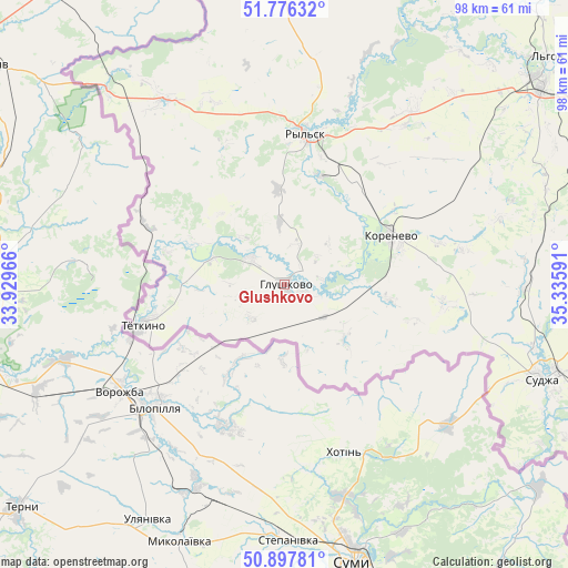 Glushkovo on map