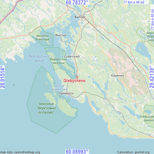 Glebychevo on map