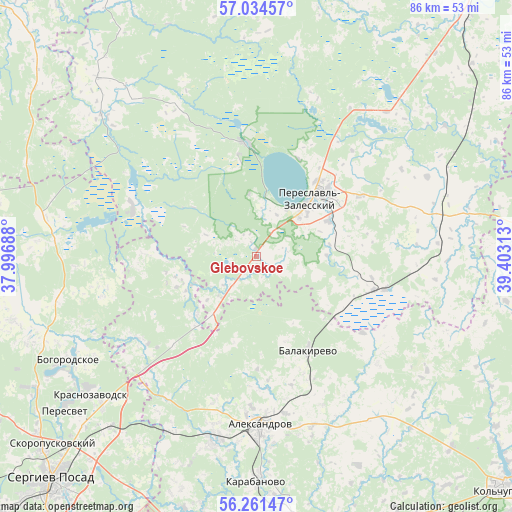 Glebovskoe on map