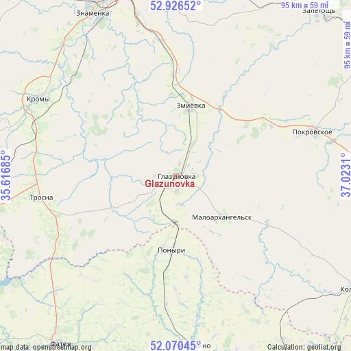 Glazunovka on map
