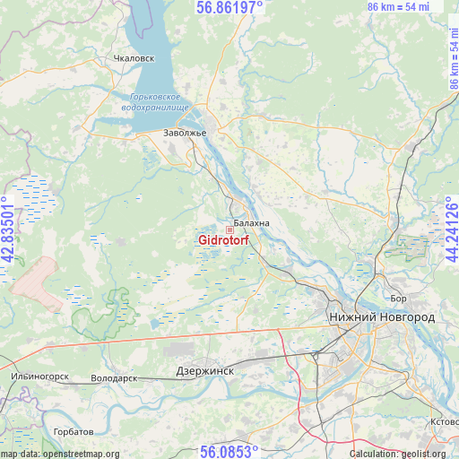 Gidrotorf on map