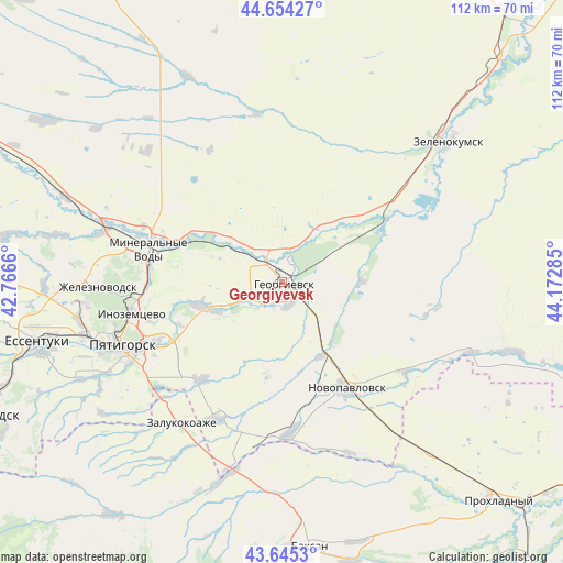 Georgiyevsk on map