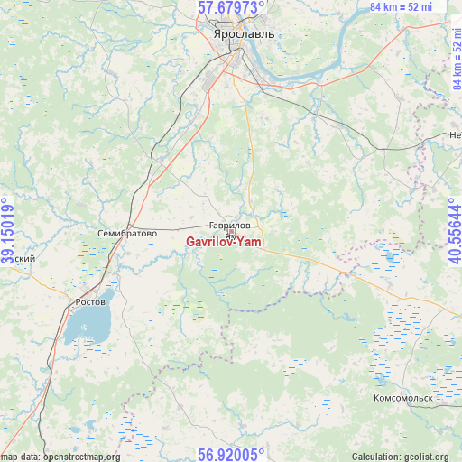 Gavrilov-Yam on map