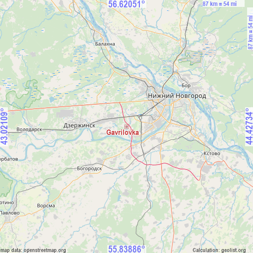 Gavrilovka on map