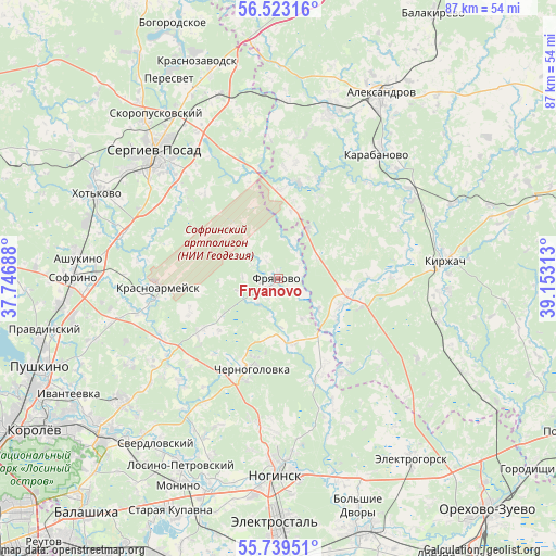 Fryanovo on map