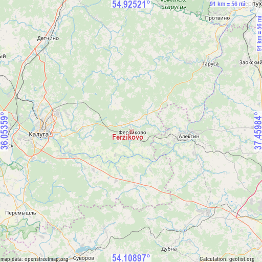 Ferzikovo on map
