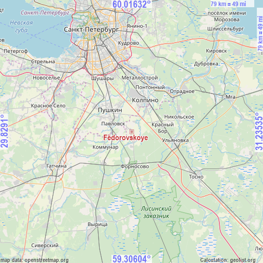 Fëdorovskoye on map