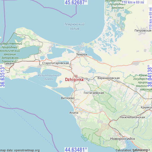 Dzhiginka on map