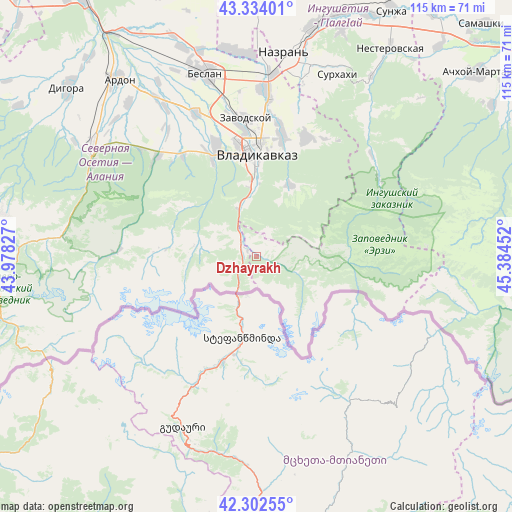 Dzhayrakh on map