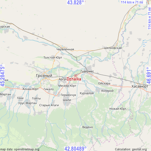 Dzhalka on map