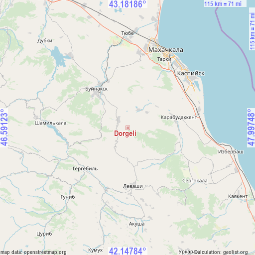 Dorgeli on map